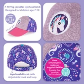 Milk&Moo Ayris 7-10 Yaş Kız Çocuk Şapkası – Unicorn Temalı, Simli Pembe ve Mor Renkli, Ayarlanabilir ve Nefes Alabilir Tasarım - 6