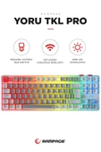 Yoru Tkl Pro Gri/Beyaz WİFİ+Bluetooth Klavye  Red Swich Q Mekanik Klavye Gaming Oyuncu Klavye thumbnail 1