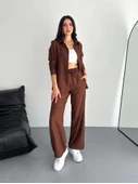Gömlek Pantolon Ikili Takım - Kahverengi - 2