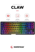 Claw Red Switch Rgb Q Mekanik Klavye Gaming Klavye Oyuncu Klavyesi TKL Klavye Antighosting Kompakt - 1