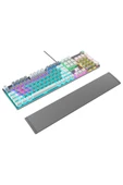 KB-R28 BLADE PLUS GRİ-BEYAZ Gökkuşağ Türkçe Blue Switch Mekanik Klavye Oyuncu Gaming Klavye - 4