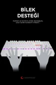 KB-R86 Umbra Beyaz Rainbow Red Switch Full Mekanik Klavye Gaming Klavye Oyuncu Klavye Türkçe - 6