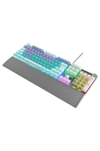 KB-R28 BLADE PLUS GRİ-BEYAZ Gökkuşağ Türkçe Blue Switch Mekanik Klavye Oyuncu Gaming Klavye - 3