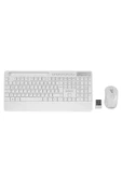 9676 Beyaz Multimedya Tablet Telefon Standlı Klavye + Mouse Set Kablosuz Set Wireless Set - 1