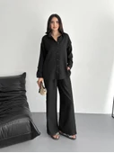 Gömlek Pantolon Ikili Takım - Siyah - 1