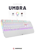 KB-R86 Umbra Beyaz Rainbow Red Switch Full Mekanik Klavye Gaming Klavye Oyuncu Klavye Türkçe - 1