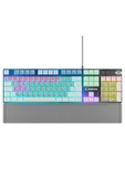 KB-R28 BLADE PLUS GRİ-BEYAZ Gökkuşağ Türkçe Blue Switch Mekanik Klavye Oyuncu Gaming Klavye - 2