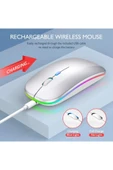 Smw-306r Gümüş 800/1200/1600dpi Şarjlı Mouse Kablosuz Mouse Rgb Süper Sessiz - 6