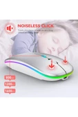 Smw-306r Gümüş 800/1200/1600dpi Şarjlı Mouse Kablosuz Mouse Rgb Süper Sessiz - 4