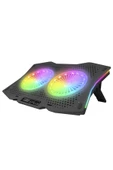 Tornado Full Rgb 2fanlı Yükseklik Ayarlı 10-18 Laptop Soğutucu Ekranlı Notebook Soğutucu Stand - 1