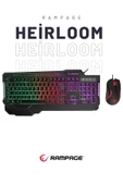KM-28 Heirloom Işıklı 7 Tuş 8000DPI Gaming Klavye + Mouse Set Oyuncu Set Oyuncu Klavye Oyuncu Mouse - 1