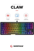 Claw Blue Switch Rgb Q Mekanik Klavye Gaming Klavye Oyuncu Klavyesi TKL Klavye Antighosting - 1