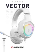 K90 Beyaz Rgb Typc-e Kulaklık Gaming Kulaklık Mikrofonlu Oyuncu Kulaklığı Typce Kulaklık - 1