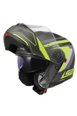 LS2 STROBE 2 PHANTOM MAT TITANIUM-NEON SARI ÇENE AÇILIR MOTOR KASKI - 2