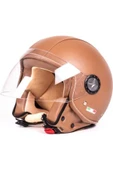 SWAY SW 701 KAHVERENGİ DERİ KASK - 1