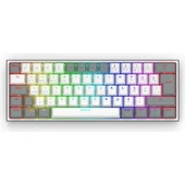 Redragon K616 Fizz PRO RGB Red Switch 2.4GHz Kablosuz Türkçe Mekanik Oyuncu Klavyesi Beyaz-Gri - 1