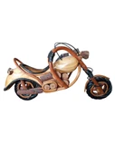 vintage ahşap tasarım dekoratif motorsiklet 30 cm - 1