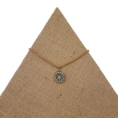 Huzurlu Gece Bronz Çini Taşlı Çelik Zincir Kolye thumbnail 1