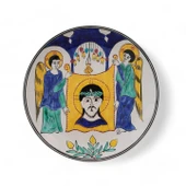 İsa Mesih'in Taşınan Portresi 25x25 cm El Boyama İznik Çini Tabak - 1