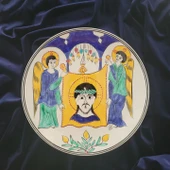 İsa Mesih'in Taşınan Portresi 25x25 cm El Boyama İznik Çini Tabak - 3