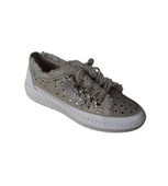 YAZKIŞ Kadın Mavi Kot Üzeri ve Bağcıkları Taşlı Sneaker Fashıon Günlük Spor Ayakkabı thumbnail 1