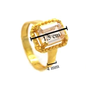 Çelik Baget Yüzük Altın Kaplama Düz Kenarlı YZK-458 - 3