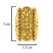 Çelik Yüzük Kadın Altın Kaplama Dorikalı Kaburga Model YZK-491 - 4