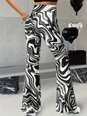 Kadın Yüksek Bel Zebra Desenli Tayt - 3