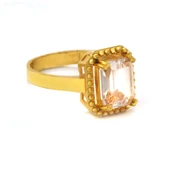 Çelik Baget Yüzük Altın Kaplama Düz Kenarlı YZK-458 - 4