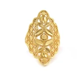 Çelik Yüzük Kadın Altın Kaplama Dorika Toplu Kaburga YZK- 468 - 1