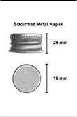 BUTİK CENTER - Gümüş Kapak Shot Şişesi 50 Cc Kolonya Koku Hediyelik Beyaz Cam Şişe 6 Adet - 2