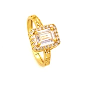 Çelik Baget Yüzük Altın Kaplama Desenli YZK-447 - 1