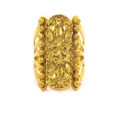 Çelik Yüzük Kadın Altın Kaplama Dorikalı Kaburga Model YZK-491 - 1