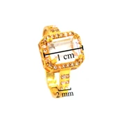 Çelik Baget Yüzük Altın Kaplama Desenli YZK-448 - 3