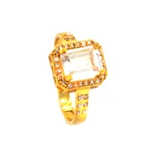 Çelik Baget Yüzük Altın Kaplama Desenli YZK-448 - 1