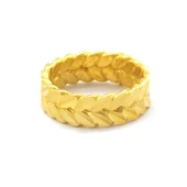 Çelik Yüzük Kadın Altın Kaplama Arpa Model YZK-460 - 4