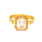 Çelik Baget Yüzük Altın Kaplama Desenli YZK-448 - 5