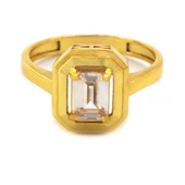 Altın Kaplama Zirkon Taşlı Baget Yüzük YZK-454 - 5