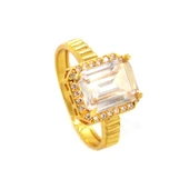 Çelik Baget Yüzük Altın Kaplama YZK-440 - 1