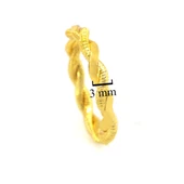 Çelik Yüzük Kadın Altın Kaplama 2'li Adana Burma YZK-461 - 4