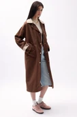 Yaka Detaylı Oversize Trençkot - 3