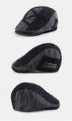 Valkyrie İtalyan Style Retro Zigzag Çizgi Detaylı Erkek Kasket Şapka Tokalı Ayarlanabilir Erkek Siyah - 4
