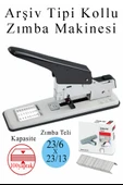 Büyük Boy Zımba Makinesi 1 Adet Arşiv Tipi Zımba Makinası 100 Sayfa Kapasiteli Zımba Teli Hediyeli Kollu Zımba Makinası - 1