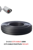 FURY 2+1 0.5mm Polietilen Yer Altı CCTV Kablo Güvenlik Kamera Kablosu 100m - 2
