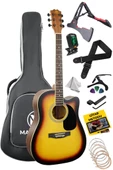 Maxword MCG-650SB Yüksek Kaliteli Ağaç Akustik Gitar Full Set - 1