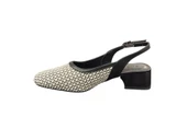 Ventes 8671036Z Arkası Açık Yuvarlak Burun 4 cm Kalın Topuklu Hasır Ayakkabı - 2