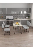 Hayat 70x110 Efes Mutfak Masası, Mutfak Masası Takımı, Yemek Masası, 2 Sandalye 1 Bench - Açık Gri - 3