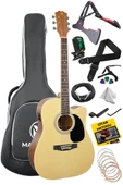 Maxword MCG-750NT Yüksek Kaliteli Ağaç Ekolayzerli Elektro Akustik Gitar Full Set - 1