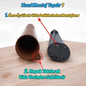 Ahşap Desenli Ayak Açılı Konik 12 cm Mobilya Yükseltici Baza Ayağı Koltuk Kanepe Altı Ayak 4 Adet - 2