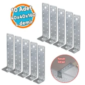10 ADET Mobilya Dolap Duvar Sabitleme Metal Köşebent 40x40x160 mm Bağlantı Aparatı L Demiri Gönye thumbnail 1